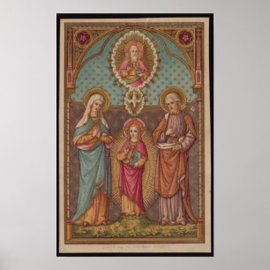 Vintag die heilige Familie, Jesus Christus, Josef, Poster