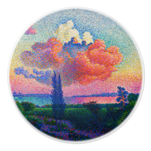 Vintag Die rosa Wolke (1896) Keramikknauf