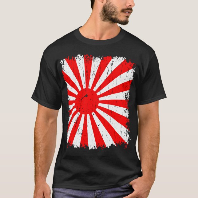 Vintag die steigender Sun-Flagge T-Shirt (Vorderseite)