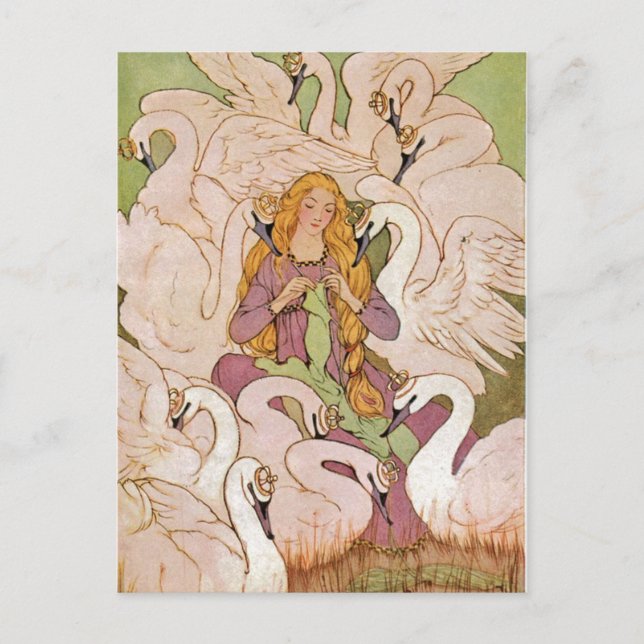 Vintag - die wilden Schwäne, Postkarte (Vorderseite)