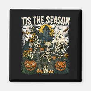 Vintag Dies ist die Jahreszeit Halloween Skeleton  Magnet