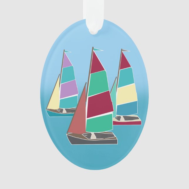 Vintag Dinghies Foto Ornament (Vorderseite)