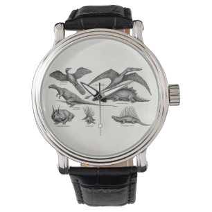Vintag Dinosaurier Illustration Retro Dinosaurier Armbanduhr