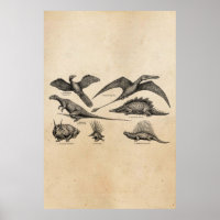 Vintag Dinosaurier Illustration Retro Dinosaurier