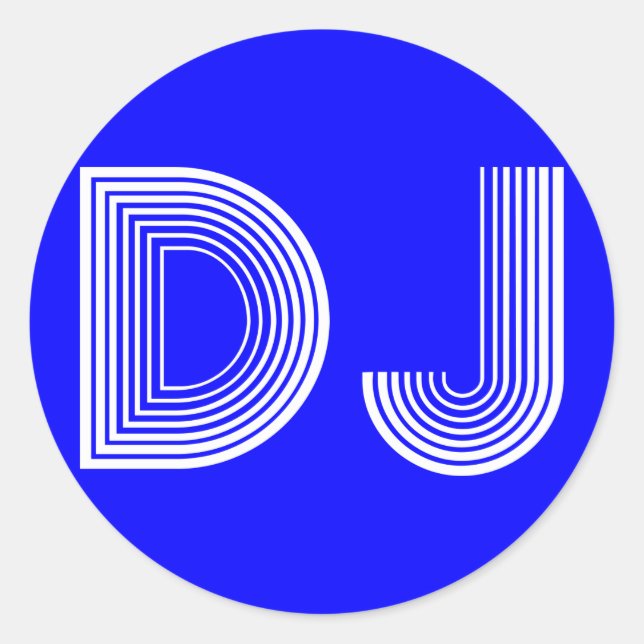 Vintag DJ Runder Aufkleber (Vorderseite)