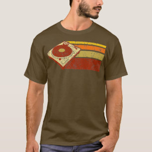 Vintag DJ Turntable T Shirt Warme Farben