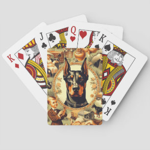 Vintag Doberman Illustration Spielkarten