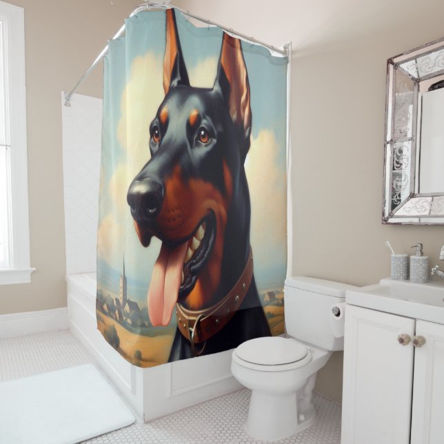 Vintag Doberman Painting Duschvorhang (Beispiel)