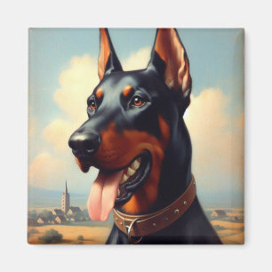 Vintag Doberman Painting Magnet