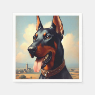Vintag Doberman Painting Serviette