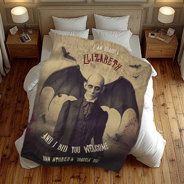 Vintag Dracula Gothic Horror Fleecedecke (Von Creator hochgeladen)