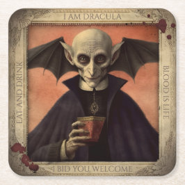 Vintag Dracula Vampire Halloween Napkins Spooky Rechteckiger Pappuntersetzer