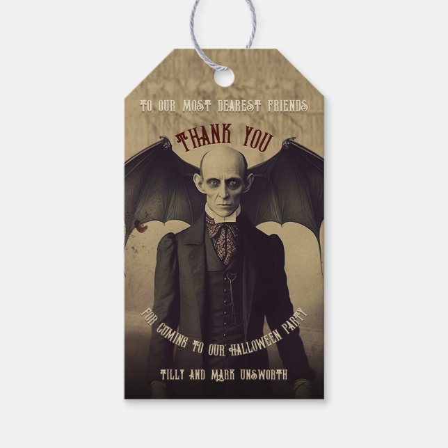 Vintag Dracula Vampyre Dracula Vielen Dank Geschenkanhänger (Vorderseite)