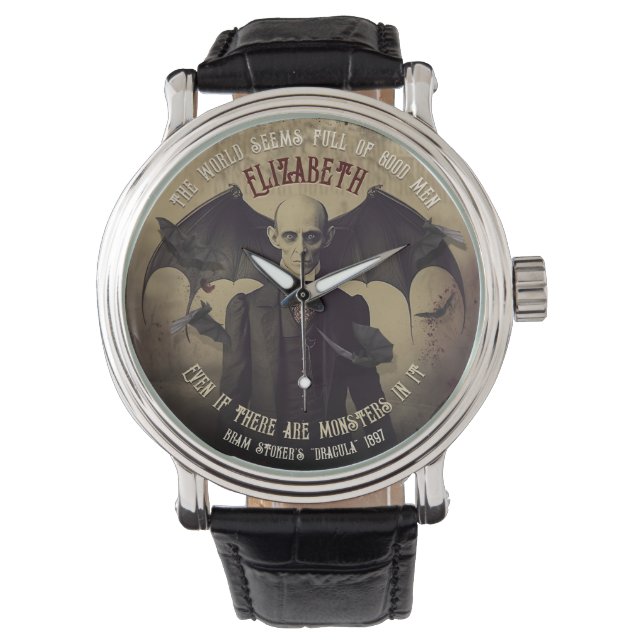 Vintag Dracula Viktorianisch Vampire Kiss Gothic Armbanduhr (Vorderseite)