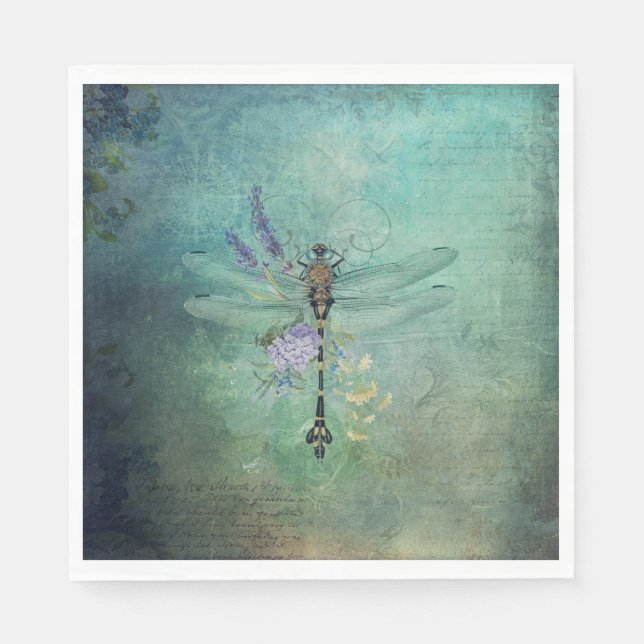 Vintag Dragonfly Paper Napkin Serviette (Vorderseite)