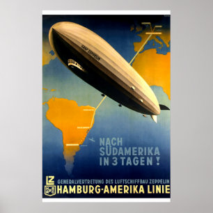 Vintag - Dreißigerjahre Graf Zeppelin Travel Poster
