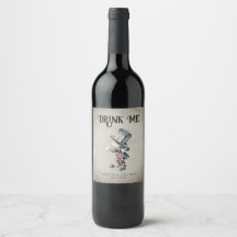 Vintag Drink Me Dusty Blue Mad Hatter Wein