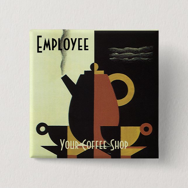 Vintag Drinks Getränke Kaffeepuppe mit Cups Button (Vorderseite)