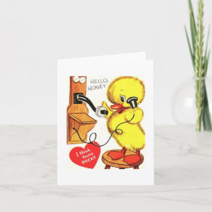 Vintag Ducky Valentine Karte