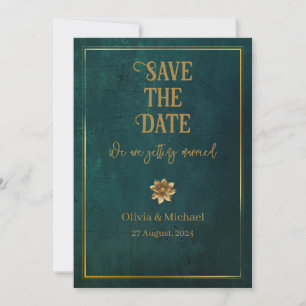 Vintag Dunkelgrün Save The Date