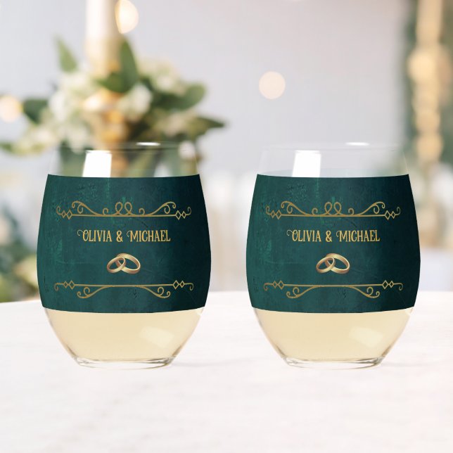 Vintag Dunkelgrün Weinglas Ohne Stiel (Insitu (Hochzeit))