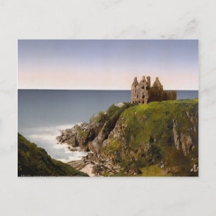 Vintag Dunskey Castle Scotland Postkarte
