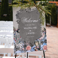 Vintag Dusty Blue Alice im Wunderland Wedding