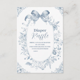 Vintag Dusty Blue Bow Raffle Diapper Begleitkarte