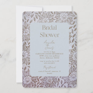 Vintag Dusty Blue Bridal Dusche Einladung
