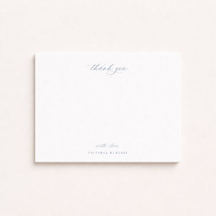 Vintag Dusty Blue Chinoiserie Floral Vielen Dank Mitteilungskarte