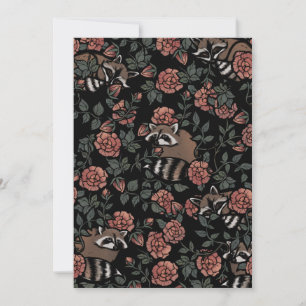 Vintag Dusty Rose Raccoons Einladung