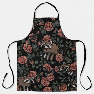 Vintag Dusty Rose Raccoons Schürze
