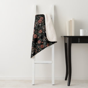 Vintag Dusty Rose Raccoons Sherpadecke