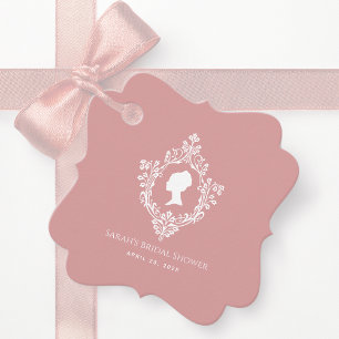 Vintag Dusty Rose Regency Brautparty Wappen Geschenkanhänger