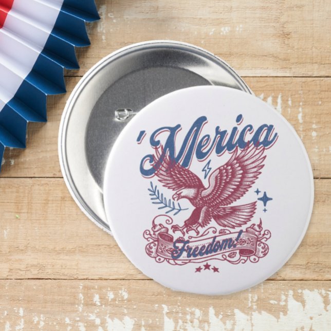 Vintag Eage Patriotic USA Eagle Button (Patriotic American Eagle Pin)