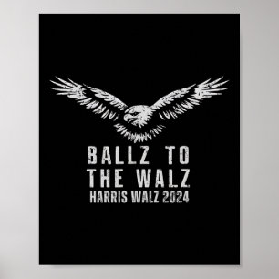 Vintag Eagle Usa Flag Harris Waltz 2024 Ballz bis Poster