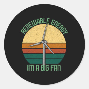 Vintag Earth Day Renewable Energy - Ich bin ein gr Runder Aufkleber