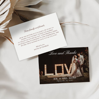 Vintag Ecru Wedding Foto Liebe & Danke