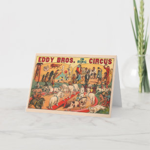 Vintag Eddy Brothers Circus Poster Karte