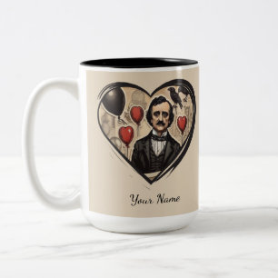 Vintag Edgar Allan Poe Heart Personalisiert Zweifarbige Tasse