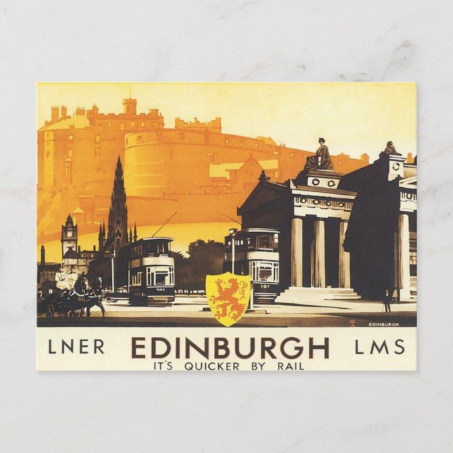 Vintag Edinburgh LNER Postkarte (Vorderseite)