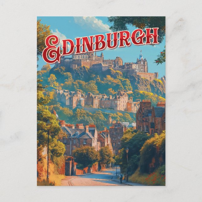 Vintag Edinburgh Postkarte (Vorderseite)