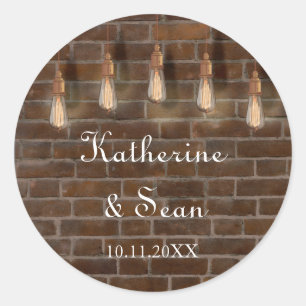 Vintag Edison Lightbulbs Industrial Chic Runder Aufkleber