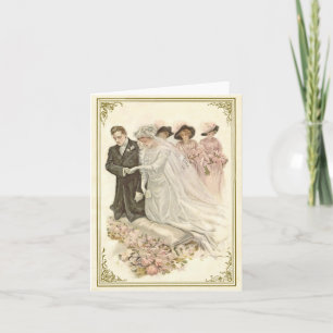 Vintag, Edwardian, das Notecard Wedding ist Karte