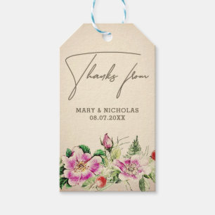 Vintag Eglantine Wedding Vielen Dank, dass Sie Tag Geschenkanhänger