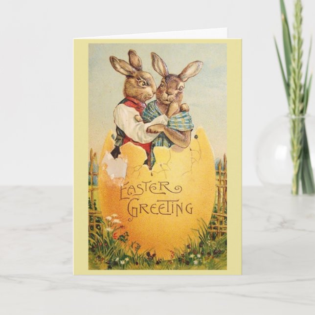 Vintag - Ehegatten in Ostern, Feiertagskarte (Vorderseite)
