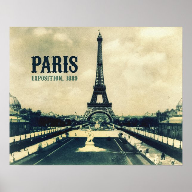 Vintag Eiffelturm, Paris, 1889 Poster (Vorne)