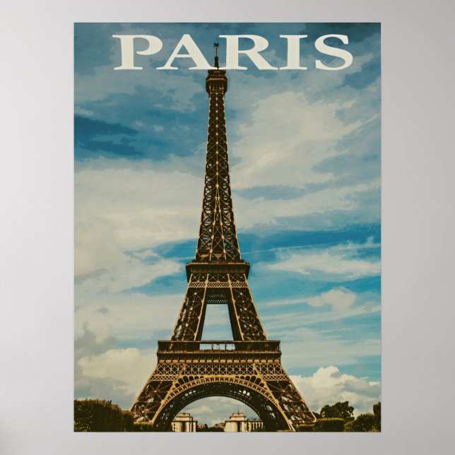 Vintag Eiffelturm Paris Europa Reisen Foto Poster (Vorne)