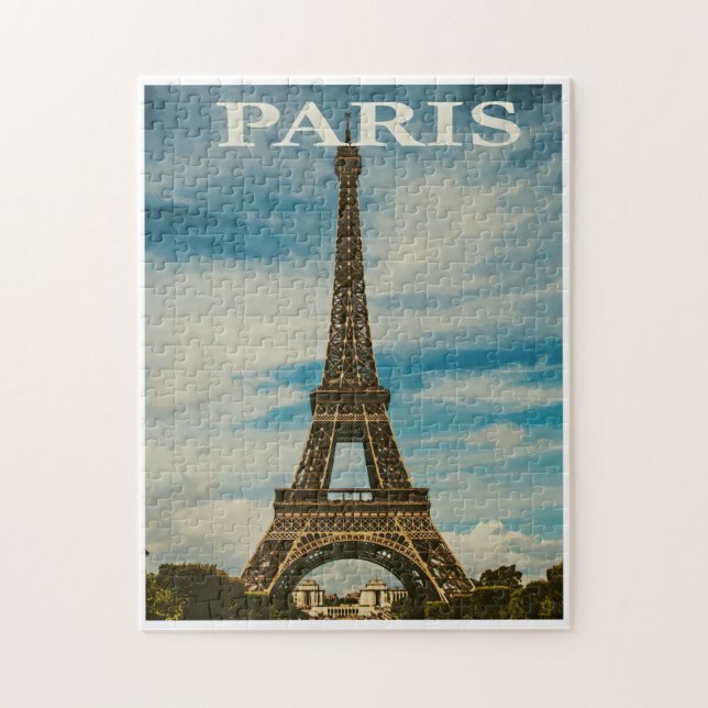 Vintag Eiffelturm Paris Europa Reisen Foto Puzzle (Vertikal)