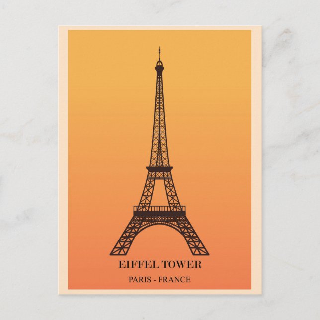Vintag Eiffelturm Paris Frankreich Postkarte (Vorderseite)